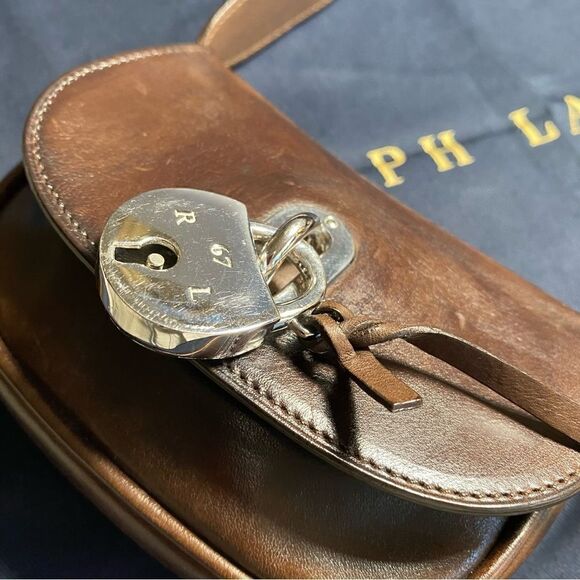 Ralph Lauren Collection Brown Italian Calf & Silver Accent Micro Shoulder Bag - Picture 11 of 16